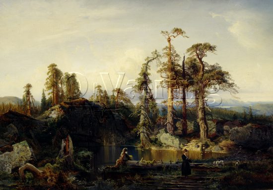 August Cappelen (1827-1852), 
Size: 45x66 cm,
Genre: Painting, 
Location: Private, 