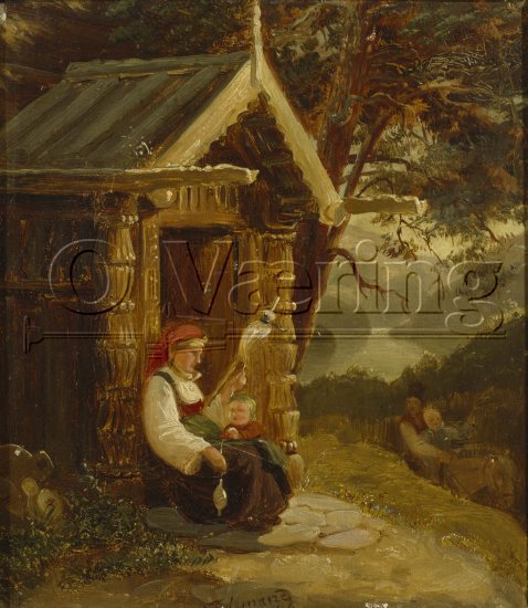 Adolph Tidmemand (1814-1876), 
Size: 21x19 cm, 
Location: Private, 