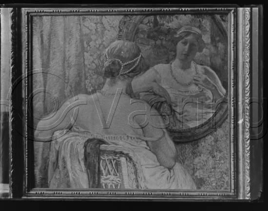 Glassplate og negativ bladfilm