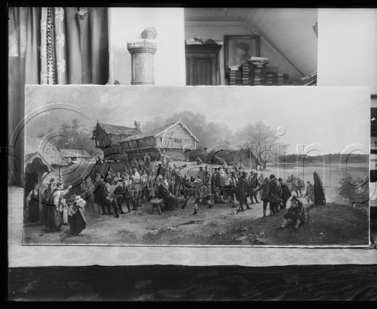 Glassplate og negativ bladfilm