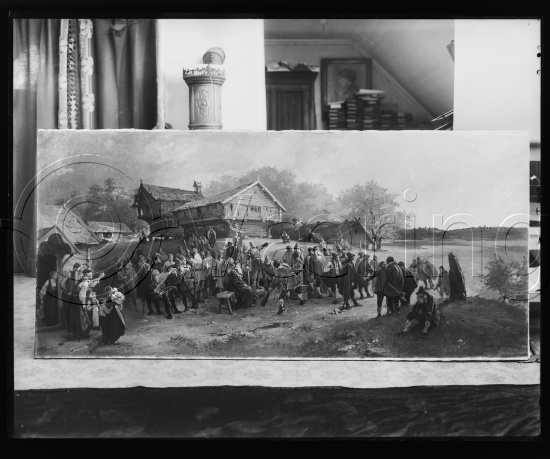 Glassplate og negativ bladfilm