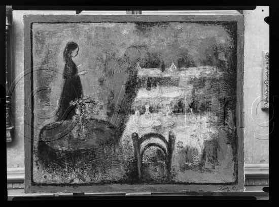 I fotoeske med ulike danske kunstnere / Gi beskjed om noen er vendt feil