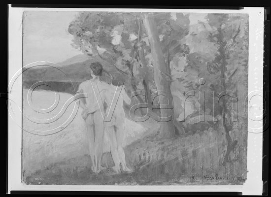 I fotoeske med ulike danske kunstnere / Gi beskjed om noen er vendt feil