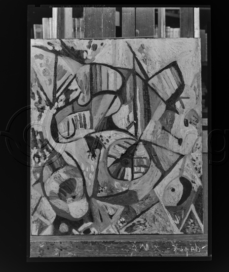 I fotoeske med ulike danske kunstnere / Gi beskjed om noen er vendt feil