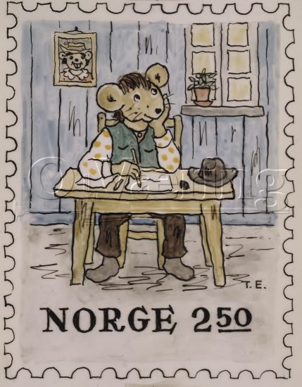 Thorbjørn Egner (1912-1990)
Size: 11x8.5 cm
Location: Private
Photo. O.Væring