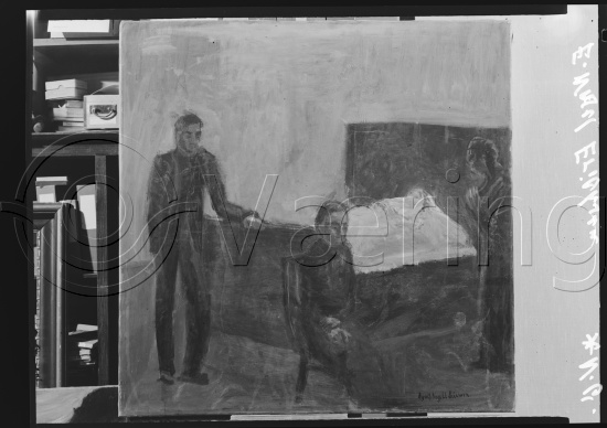 Glassplate og negativ bladfilm