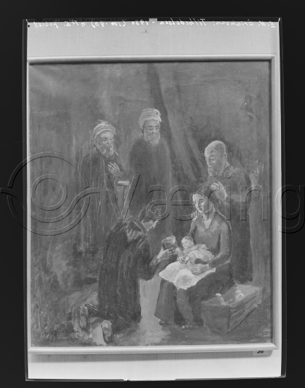 Glassplate og negativ bladfilm