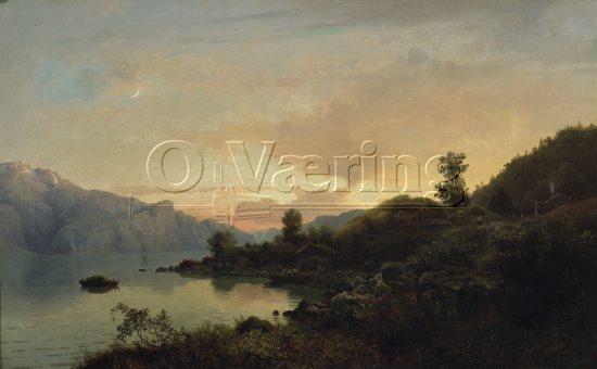Hans Fredrik Gude (1825-1903) 
Norwegian romanticist
Size: 52x82 cm
Location: Private, 
Photo: O.Vaering,
