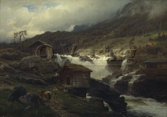 Hans Fredrik Gude (1825-1903) 
Norwegian romanticist
Size: 50 x70 cm
Location: Private, 
Photo: O.Vaering,
