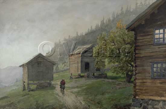 Hans Fredrik Gude (1825-1903) 
Norwegian romanticist
Size: 32x48 cm
Location: Private, 
Photo: O.Vaering,