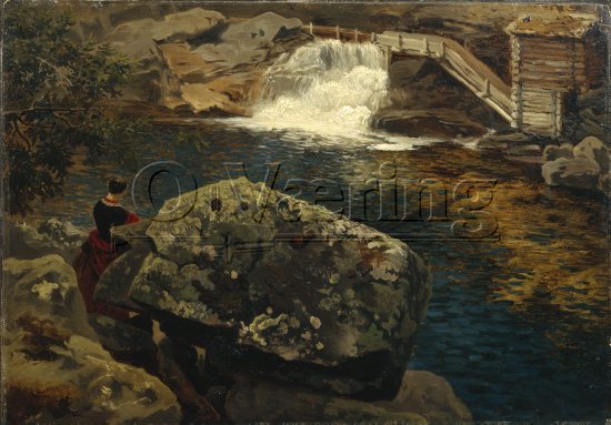 Hans Fredrik Gude (1825-1903) 
Norwegian romanticist
Size: 34x48 cm
Location: Private, 
Photo: O.Vaering,
