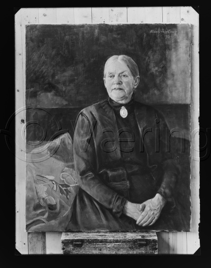 Glassplate / i fotoeske med tittel Dameportretter