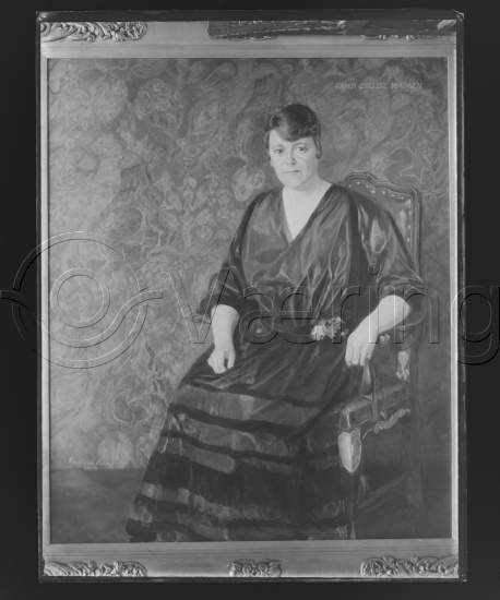 Glassplate / i fotoeske med tittel Dameportretter