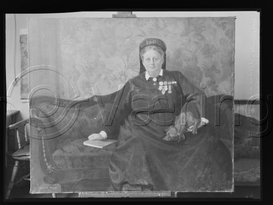 Glassplate / i fotoeske med tittel Dameportretter