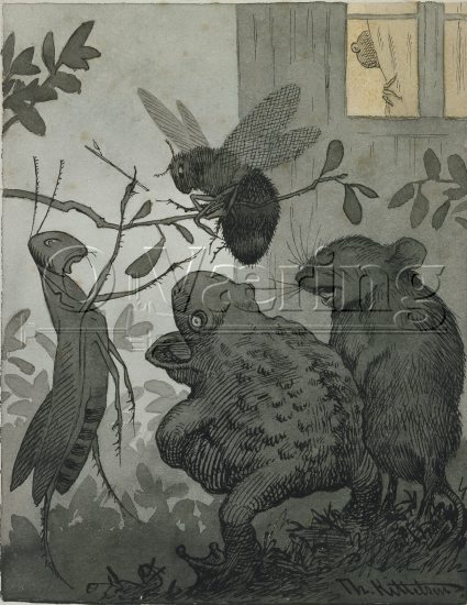 Theodor Kittelsen (1857-1914)
Size: 27x22 cm, 
Location: Private, 
Photo: O.Væring
From the series : Do the animals have a soul, 1893