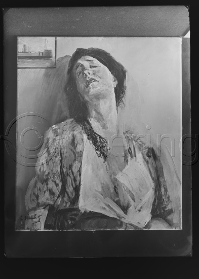 Glassplater
Interiør med en figur - kvinner