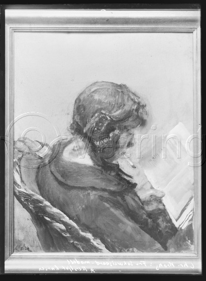 Glassplater
Interiør med en figur - kvinner