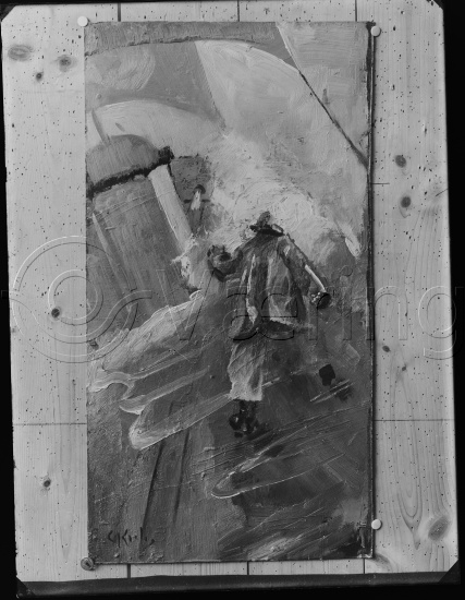 Glassplate og negativ film /