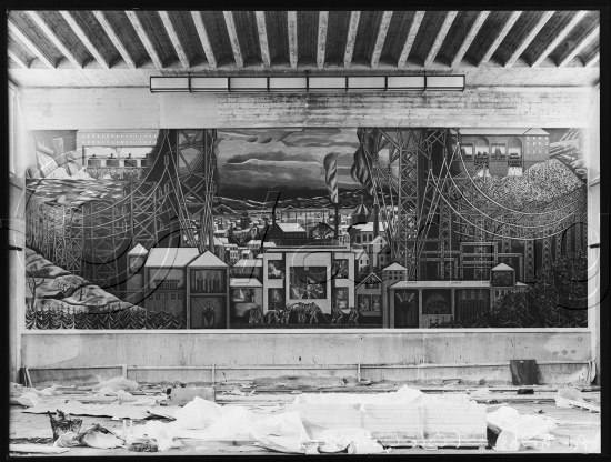 Glassplate negative / i fotoeske notert dekorasjonsarbeider