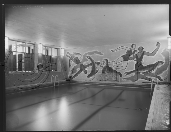 Glassplate negative / i fotoeske notert dekorasjonsarbeider