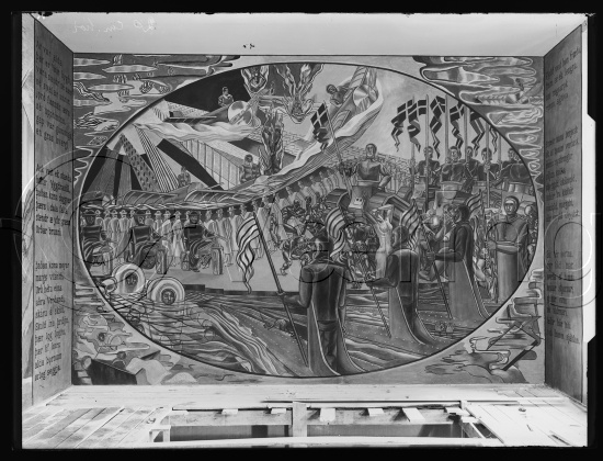 Glassplate negative / i fotoeske notert dekorasjonsarbeider