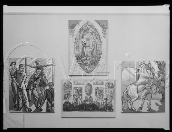 Glassplate negative / i fotoeske notert dekorasjonsarbeider