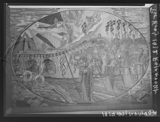 Glassplate negative / i fotoeske notert dekorasjonsarbeider