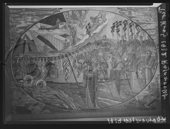 Glassplate negative / i fotoeske notert dekorasjonsarbeider