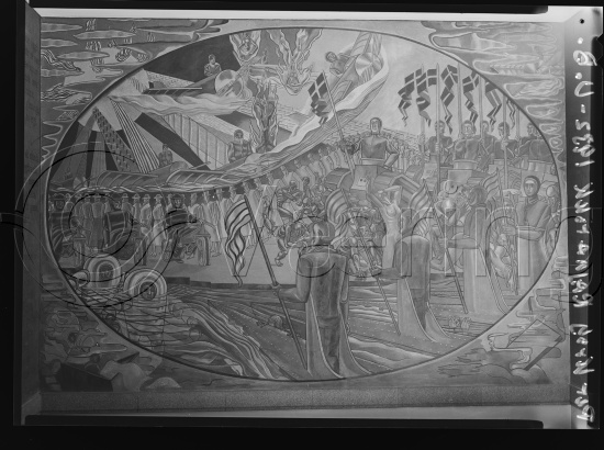 Glassplate negative / i fotoeske notert dekorasjonsarbeider