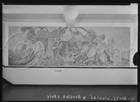 Glassplate negative / i fotoeske notert dekorasjonsarbeider