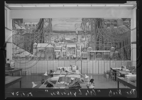 Glassplate negativ / i fotoeske notert med dekorasjons arbeider