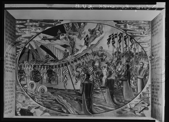 Glassplate negativ / i fotoeske notert med dekorasjons arbeider