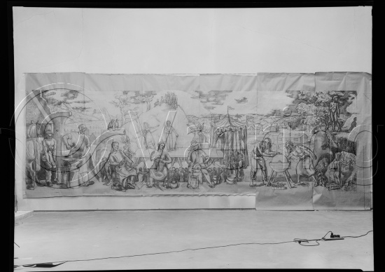 Glassplate negativ / i fotoeske notert med dekorasjons arbeider