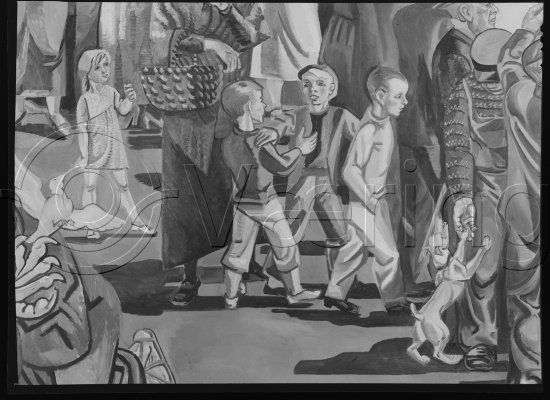 Glassplate negativ / i fotoeske notert med dekorasjons arbeider