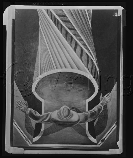 Glassplate negativ / i fotoeske notert med dekorasjons arbeider