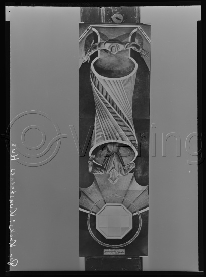 Glassplate negativ / i fotoeske notert med dekorasjons arbeider