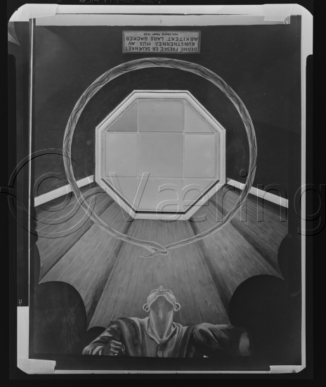 Glassplate negativ / i fotoeske notert med dekorasjons arbeider