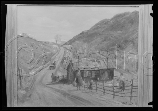 I fotoeske med tittel Alf Lundby og utstilling fra Kunstnerforbundet 1964