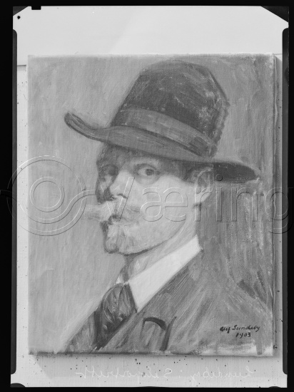 I fotoeske med tittel Alf Lundby og utstilling fra Kunstnerforbundet 1964