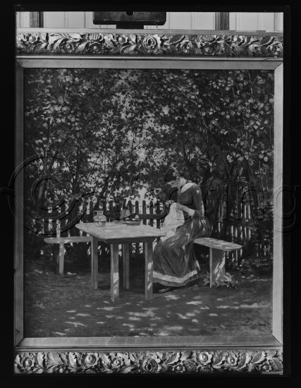 Glassplate og negativ bladfilm