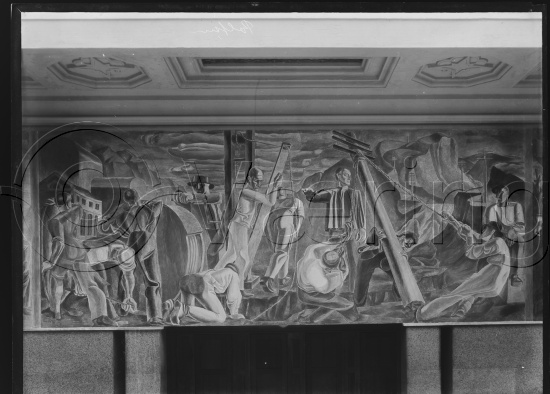 Glassplate negativ og negativ bladfilm. Monumentalmalerier