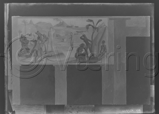 Glassplate negativ og negativ bladfilm. Monumentalmalerier