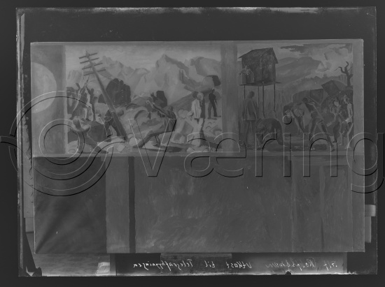 Glassplate negativ og negativ bladfilm. Monumentalmalerier