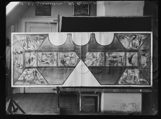 Glassplate negativ og negativ bladfilm. Monumentalmalerier