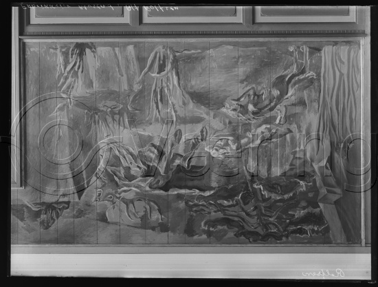 Glassplate negativ og negativ bladfilm. Monumentalmalerier