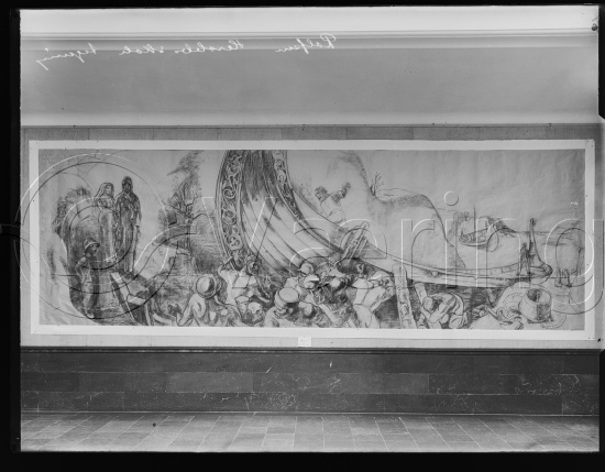 Glassplate negativ og negativ bladfilm. Monumentalmalerier