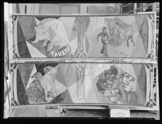 Glassplate negativ og negativ bladfilm. Monumentalmalerier