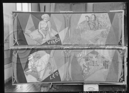 Glassplate negativ og negativ bladfilm. Monumentalmalerier