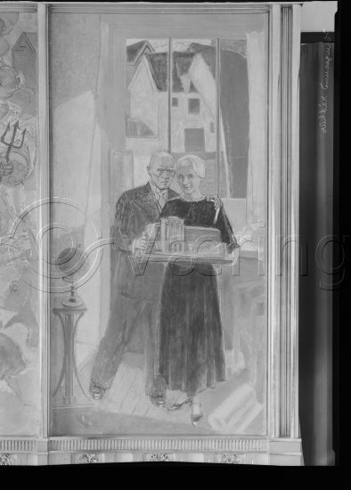 Glassplate negativ og negativ bladfilm. Monumentalmalerier