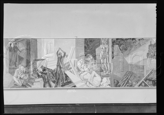 Glassplate negativ og negativ bladfilm. Monumentalmalerier